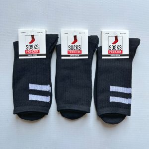 Махровая стопа высокая резинка мужские носки Black