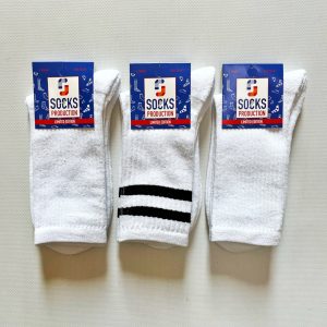 Махровая стопа высокая резинка подростковые носки White