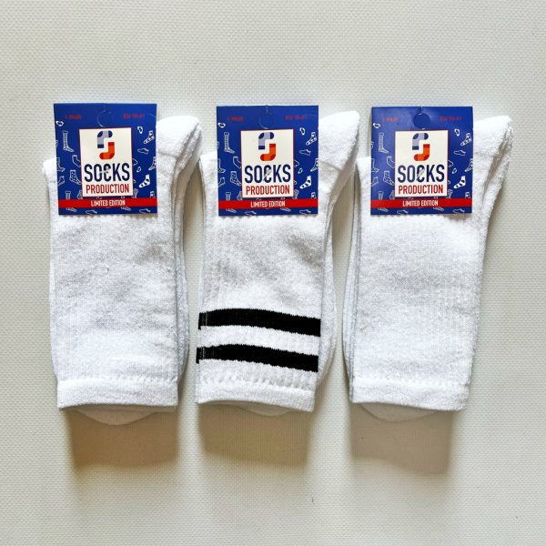 Махровая стопа высокая резинка подростковые носки White